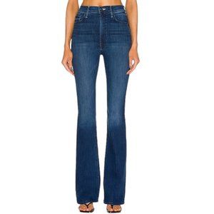 Mother Mellow Drama Hi-Rise Flare Blue Anchor Point Wash Denim Jeans US 31